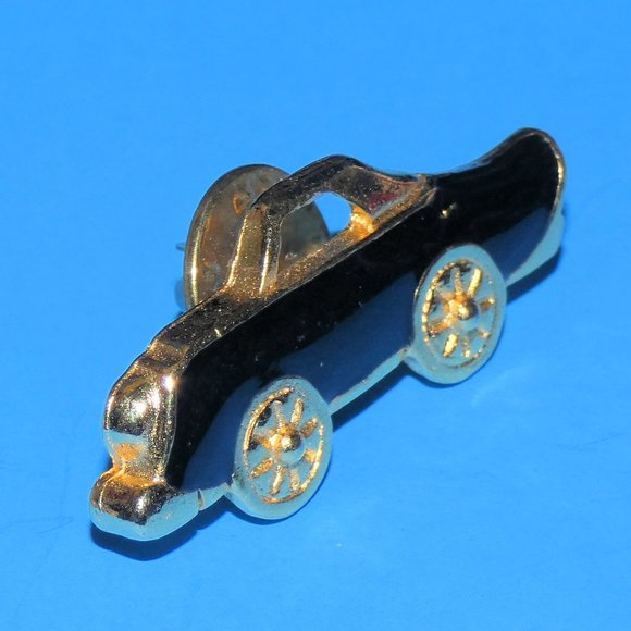 Vintage Ruth's Designs Car Brooch Pin Automobile Vehicle Black Enamel Gold Tone - Picture 3 of 6